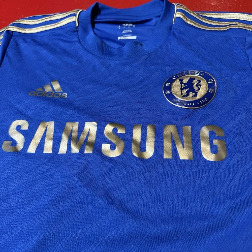 CHELSEA FC 2012/2013 HOME FOOTBALL SOCCER SHIRT JERSEY BLUE ADIDAS ADULT S GOLD